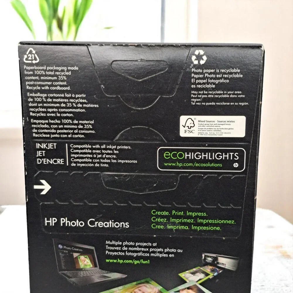 HP Everyday Inkjet Photo Paper Glossy 4x6 Inch 100 Sheets, Sealed Unopened Box